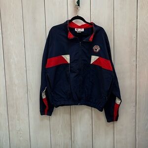 Men's Navy and Red Windbreaker Jacket
